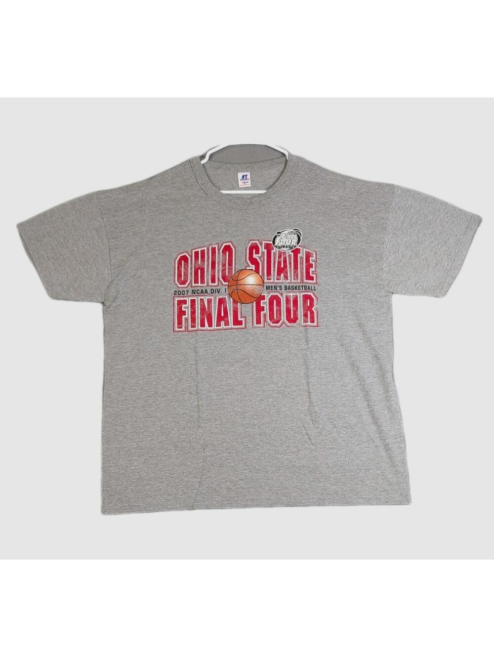 Russell Athletic Mens XL Y2K Gray Ohio State Final Four 2007 NCAA Basketball Tee